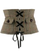 Miu Miu Lace-up Corset Belt - Brown