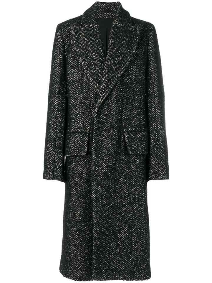 Ann Demeulemeester Long Tailored Coat - Black