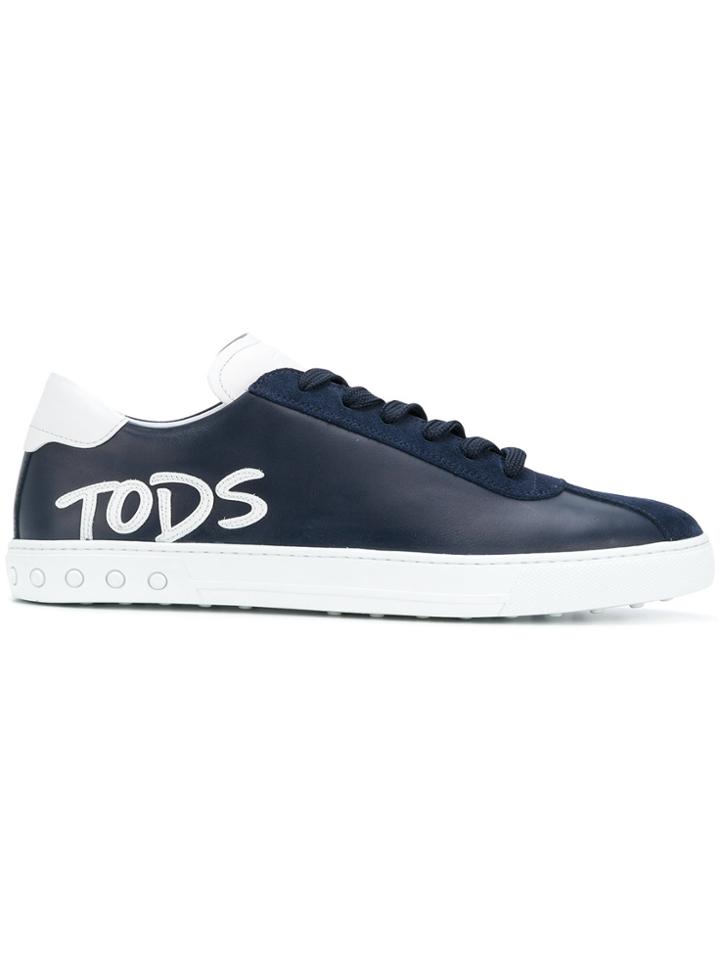 Tod's Logo-appliqué Lace-up Sneakers - Blue