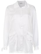 Amir Slama Silk Oversized Shirt - White