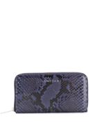 Orciani Python-effect Continental Wallet - Blue