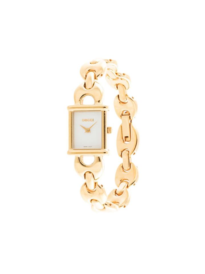 Gucci Pre-owned Changeable Bands Square Watch - Gold