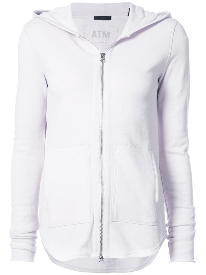 Atm Anthony Thomas Melillo Zipped Hooded Sweater - Pink & Purple