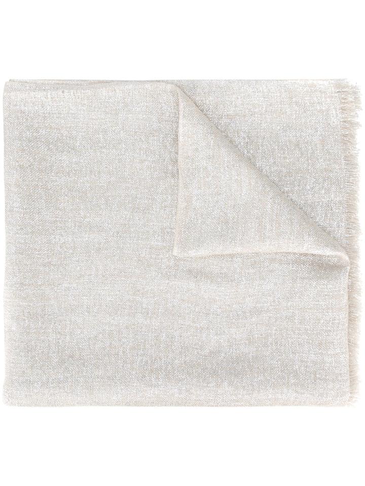 Brunello Cucinelli Plain Scarf, Women's, Nude/neutrals, Linen/flax/polyester/polyamide