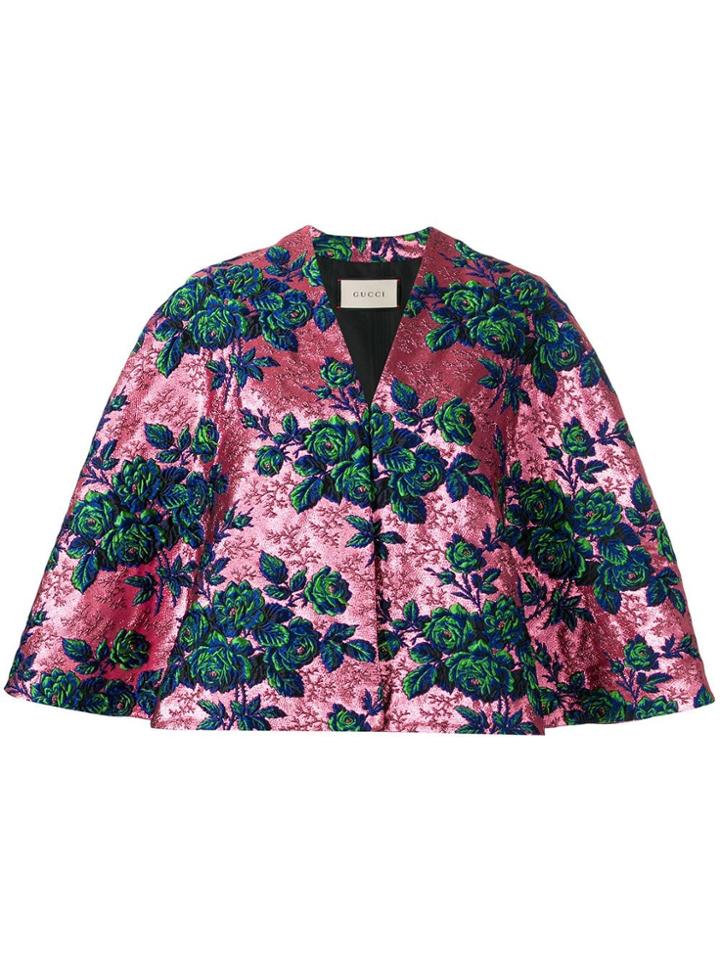 Gucci Floral Brocade Jacket - Pink