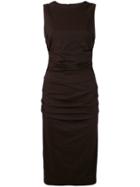 Eggs - Ruched Fitted Dress - Women - Cotton/nylon/spandex/elastane - 44, Brown, Cotton/nylon/spandex/elastane