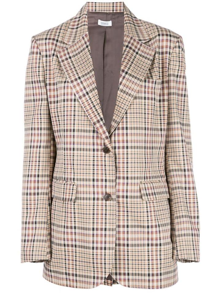 Nomia Plaid Pattern Bazer - Brown