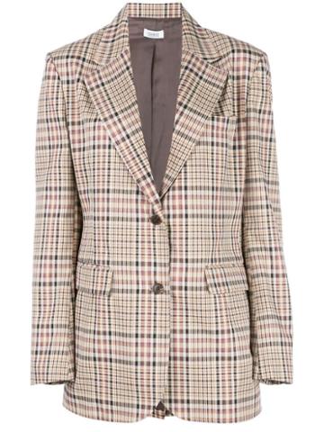 Nomia Plaid Pattern Bazer - Brown