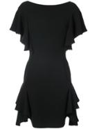 J. Mendel Flutter Sleeve Dress - Black