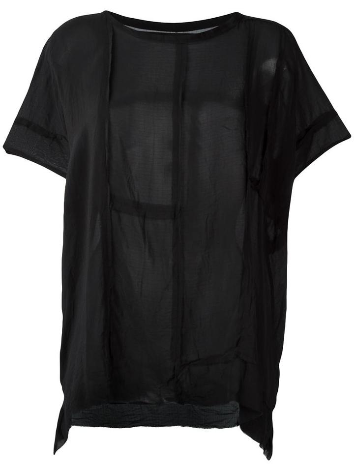 Atelier Suppan Chiffon Semi-sheer T-shirt, Women's, Size: 2, Black, Silk