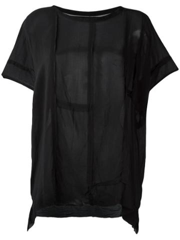 Atelier Suppan Chiffon Semi-sheer T-shirt, Women's, Size: 2, Black, Silk
