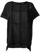 Atelier Suppan Chiffon Semi-sheer T-shirt, Women's, Size: 2, Black, Silk