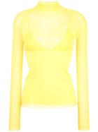 Proenza Schouler Matte Knit Turtleneck Top - Yellow