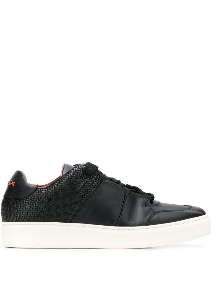 Ermenegildo Zegna Contrast-lace Up Sneakers - Black