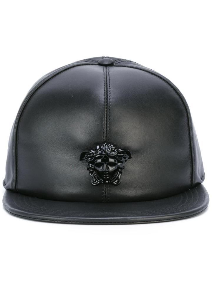 Versace Medusa Baseball Cap, Men's, Size: 57, Black, Calf Leather/polyester