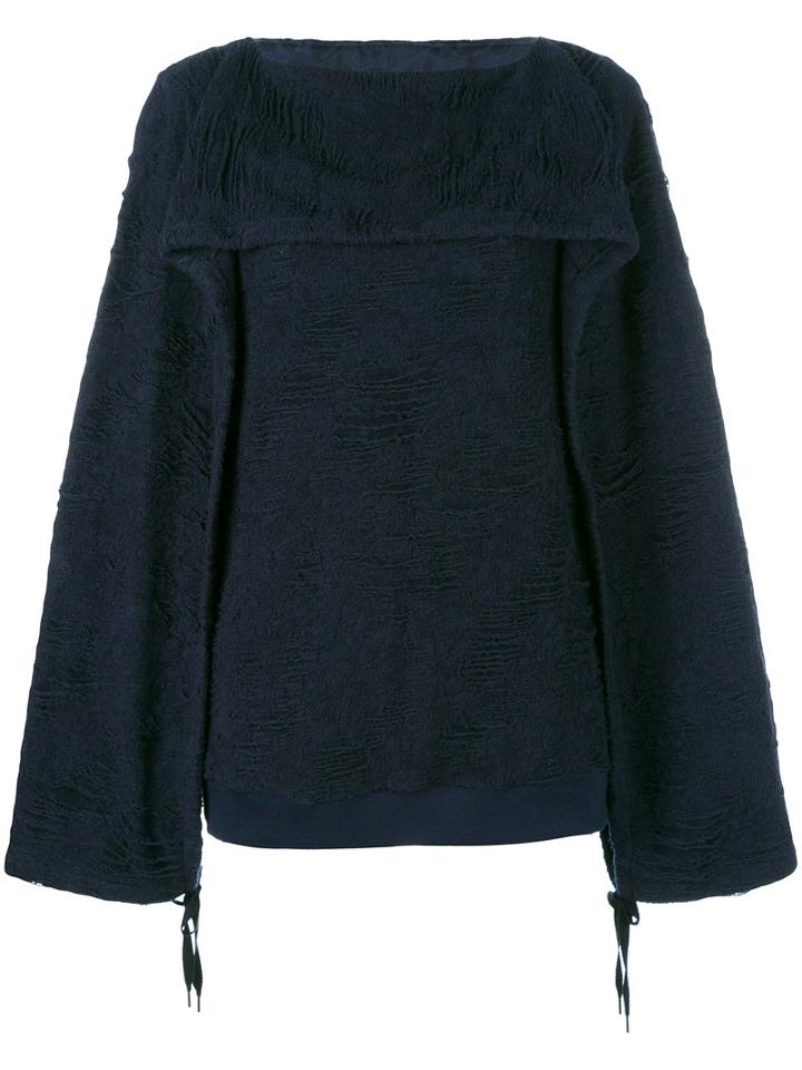 Chalayan - Ruched Jumper - Women - Cotton/polyester - M, Women's, Blue, Cotton/polyester