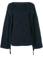 Chalayan - Ruched Jumper - Women - Cotton/polyester - M, Women's, Blue, Cotton/polyester