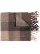 Paul Smith Checked Scarf, Men's, Brown, Cashmere