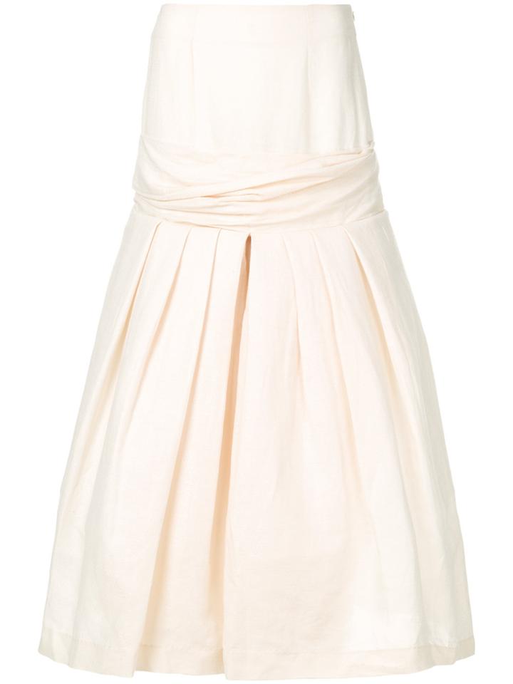 Jacquemus Flared Midi Skirt - Nude & Neutrals