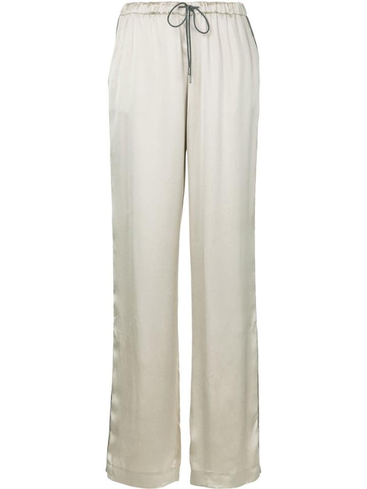 Fabiana Filippi Side Stripe Straight Trousers - Metallic