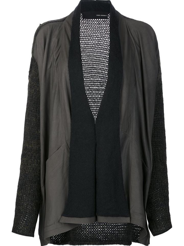 Isabel Benenato Draped Cardigan, Women's, Size: 42, Green, Leather/acetate/mohair/polyimide