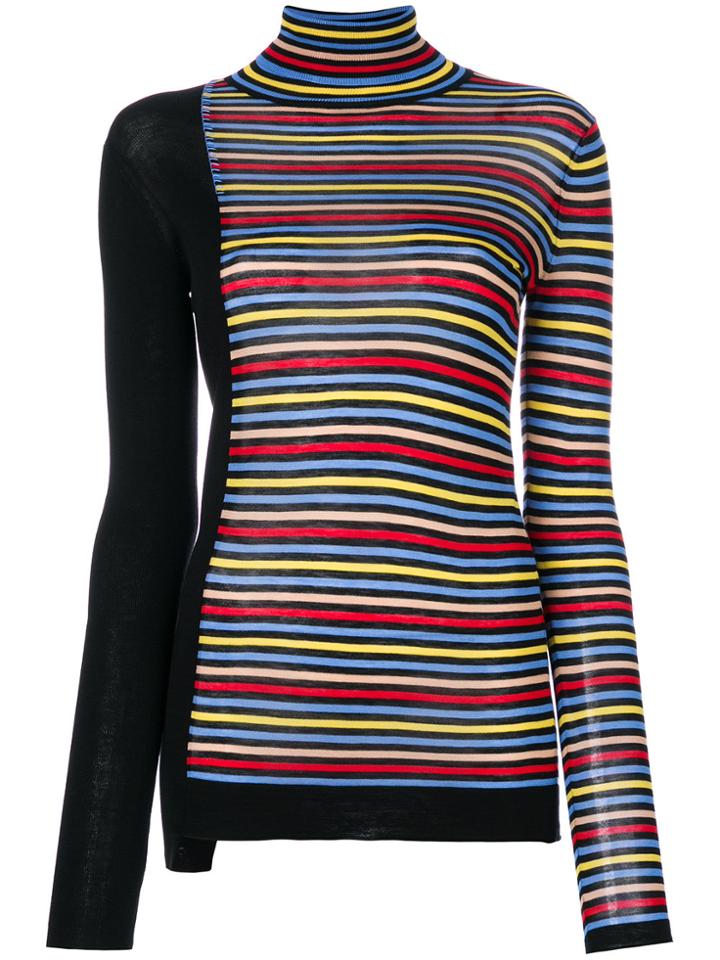 Sonia Rykiel Asymmetric Striped Jumper - Multicolour