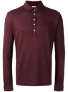 Massimo Alba Longsleeved Polo Shirt, Men's, Size: Small, Red, Linen/flax