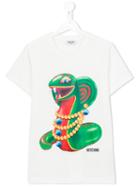 Moschino Kids Snake Print T-shirt, Boy's, Size: 14 Yrs, White