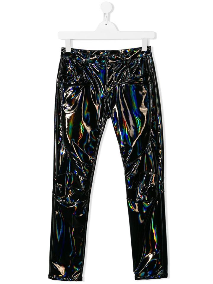 Balmain Kids Reflective Skinny Trousers - Black