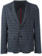 Msgm Houndstooth Plaid Blazer, Men's, Size: 50, Grey, Acrylic/polyester/other Fibers
