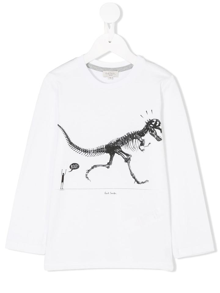Paul Smith Junior - Dinosaur Print Top - Kids - Cotton - 3 Yrs, White