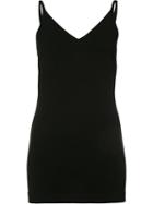 D.exterior V-neck Tank Top, Women's, Size: Large, Black, Polyester/viscose