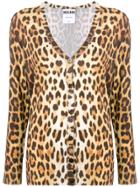 Moschino Animal Print Cardigan - Brown