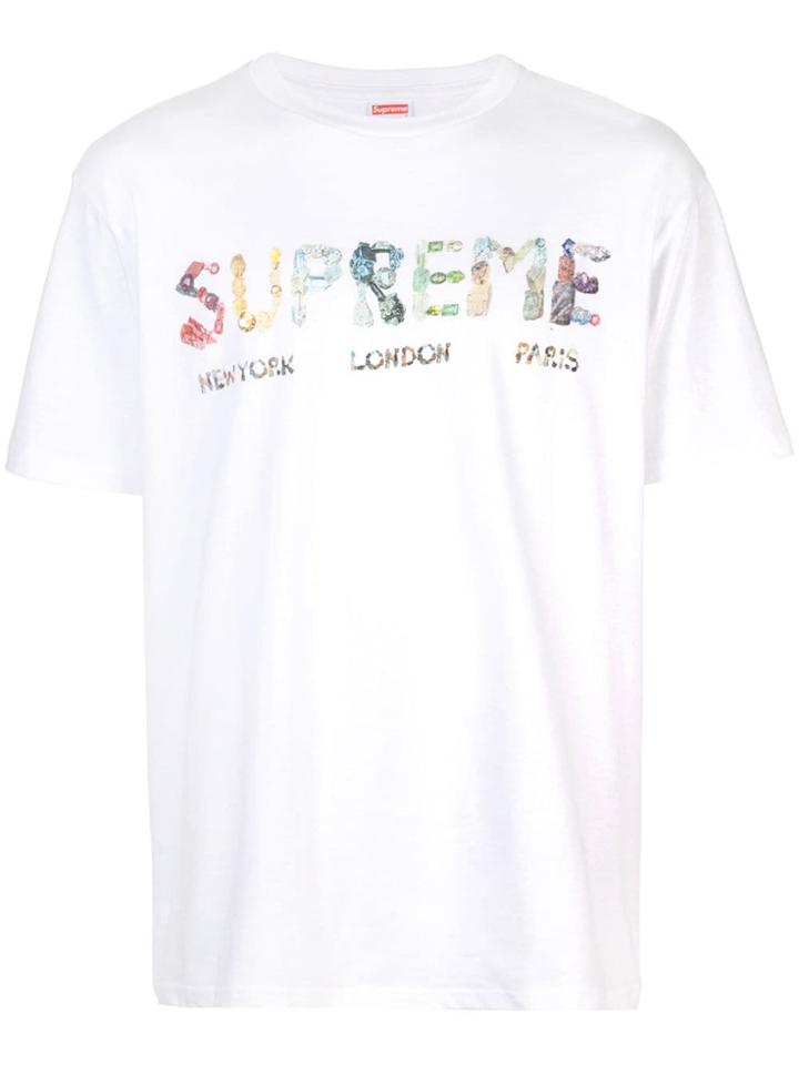 Supreme Jewelled Logo T-shirt - White
