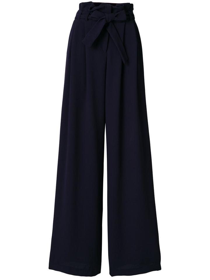 L'autre Chose Tie Waist Wide-leg Trousers - Blue