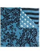 Twin-set Combined Print Scarf - Blue