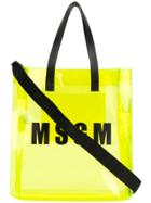 Msgm Sheer Logo Tote - Yellow & Orange