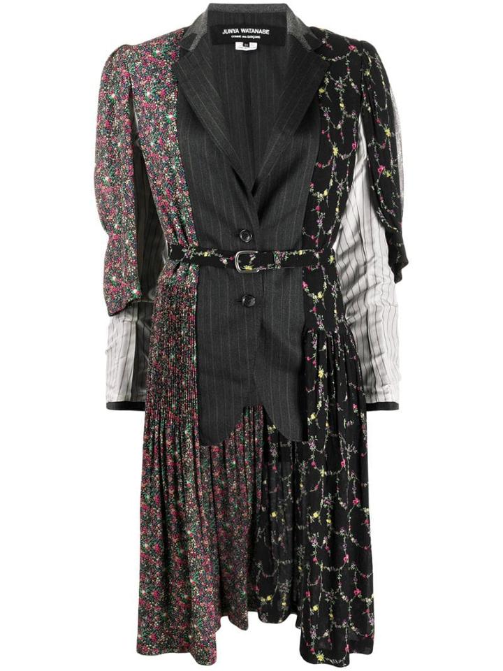 Junya Watanabe Panelled Belted Coat - Black