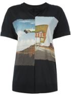 Cédric Charlier Pleated Landscape Print T-shirt