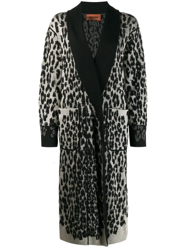 Missoni Leopard Print Knitted Coat - Black