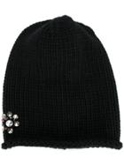 Inverni Embellished Knitted Hat - Black