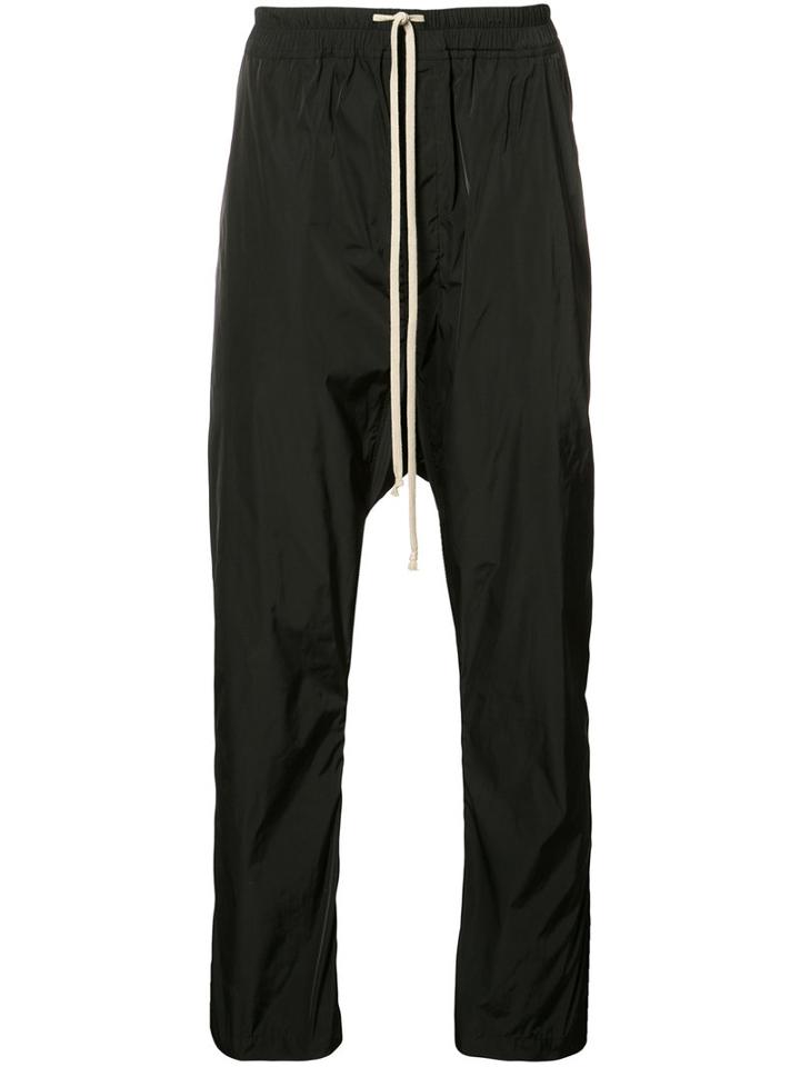 Rick Owens Drawstring Track Pants, Men's, Size: 48, Black, Polyester