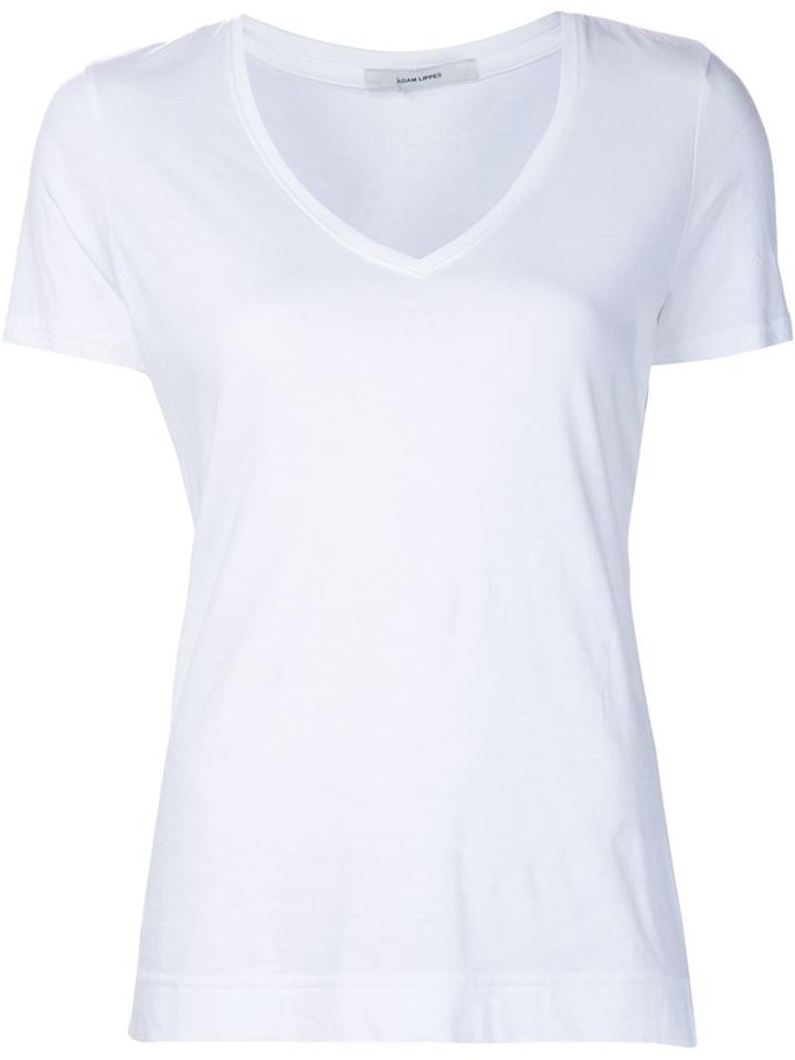 Adam Lippes V-neck T-shirt, Women's, Size: Medium, White, Cotton