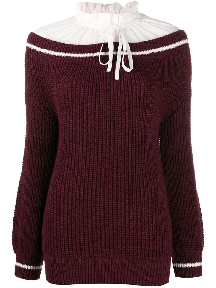 L'autre Chose Hybrid Blouse Jumper - Red