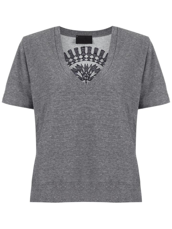Andrea Bogosian Embroidered T-shirt - Grey