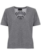 Andrea Bogosian Embroidered T-shirt - Grey