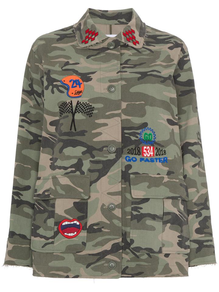Sjyp Camouflage Print Jacket - Green