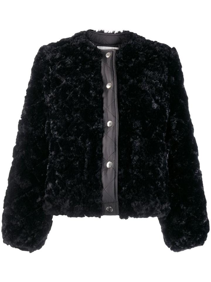 Mackintosh Keiss Black Eco Fur Quilted Collarless Jacket Lq-1008