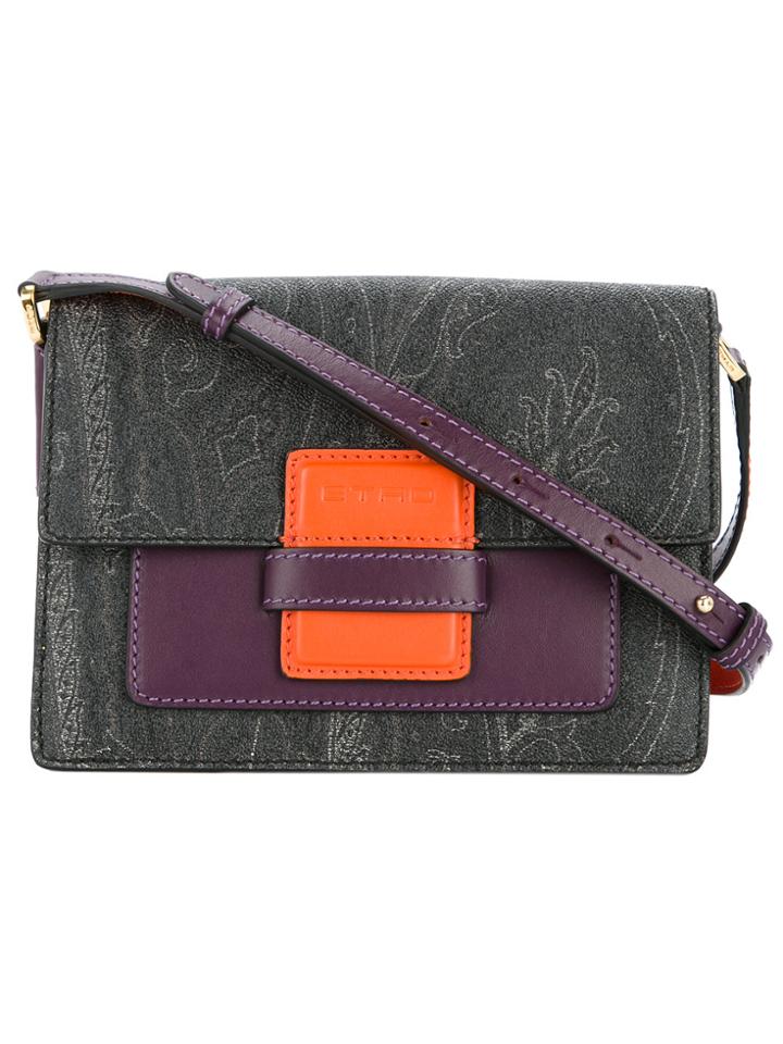 Etro Paisley Print Accordion Shoulder Bag - Black