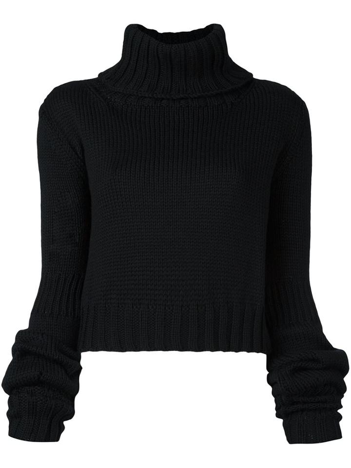 Io Ivana Omazic Oversized Sleeve Cropped Jumper, Women's, Size: 44, Black, Merino